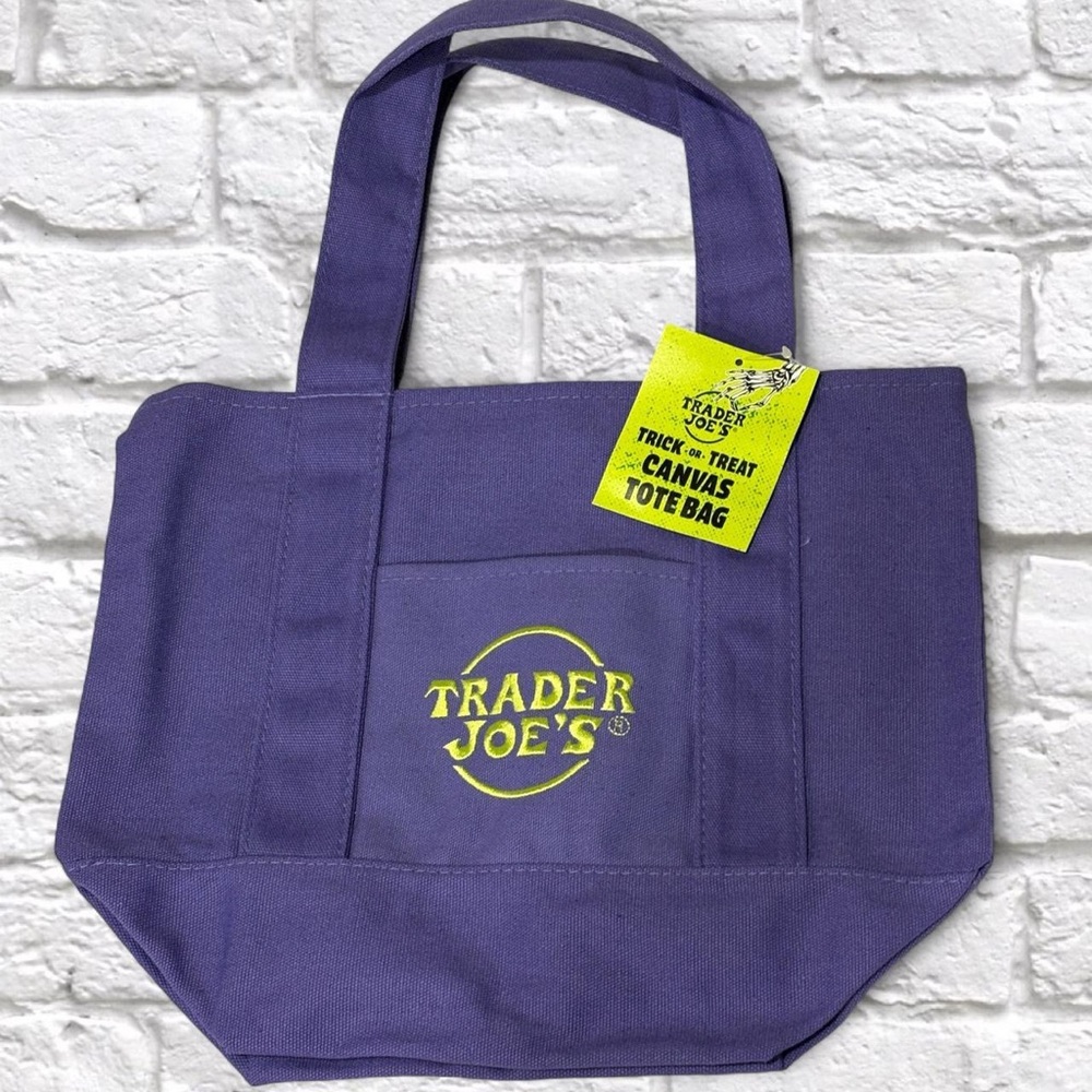 Trader Joe's Purple Canvas Tote Bag
